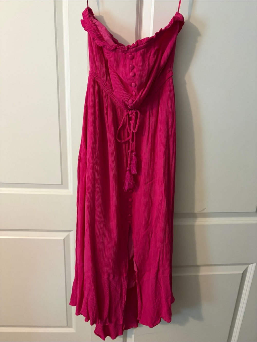 Pink Lily Fuchsia Spaghetti Strap Maxi Dress